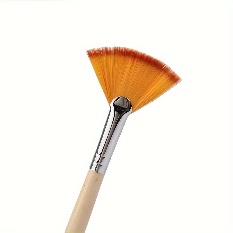 Round Shape Angular Head Artist Paint Brush Set White Nylon - Temu