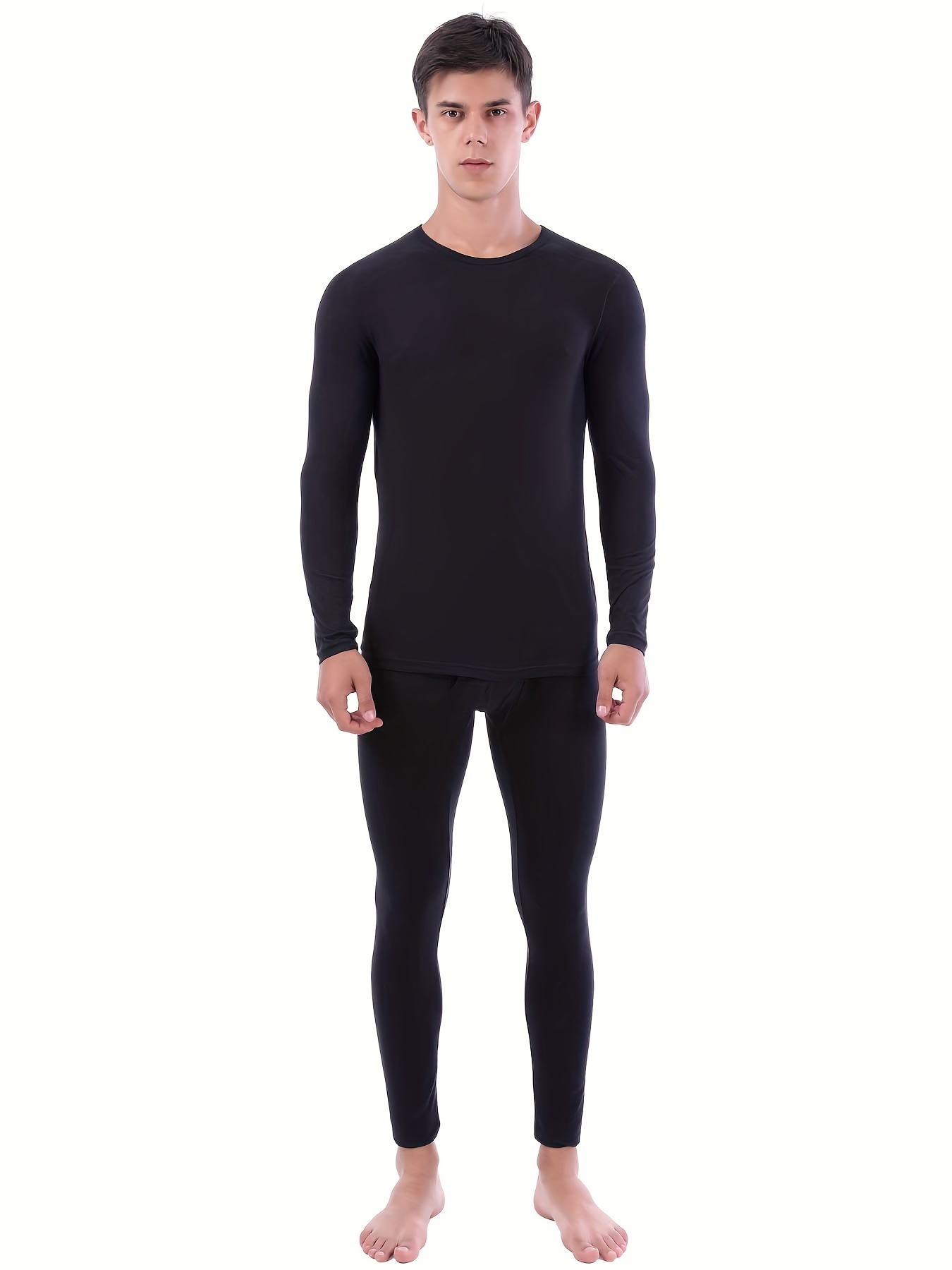 Men's Thermal Underwear Set Cozy Breathable Long Johns Men - Temu Canada