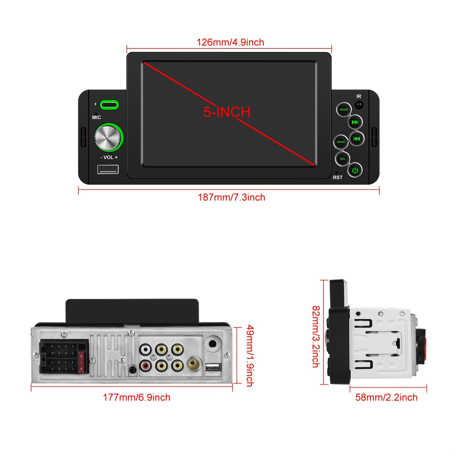 5 autoradios con pantalla, Android Auto y con tamaño 1 DIN para