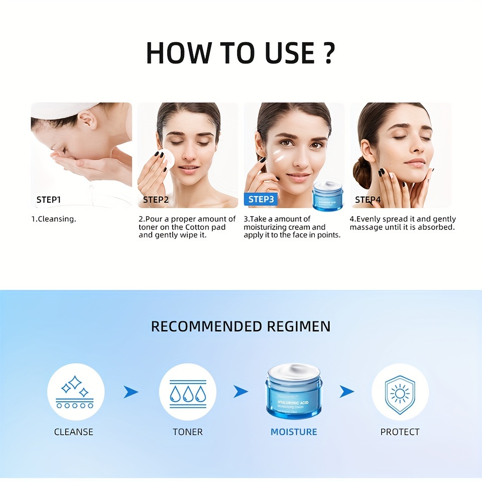 moisturizing cream hyaluronic acid hydrating face moisturizer gel cream to   and   dry light beige 50g Product details 3