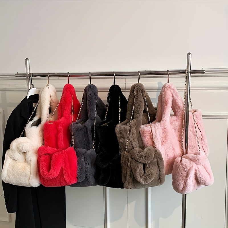 Multicolor Mink Fur Bag Real Fur Handbag Shoulder 