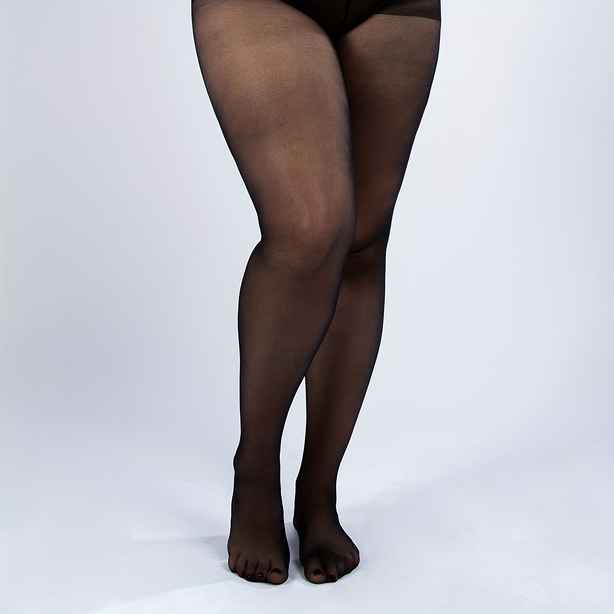 Plus Size, Women's Opaque Tights, Black, 120D