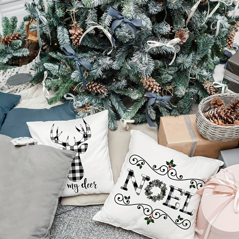 CHRISTMAS Pillow Cover, Christmas Throw Pillows, Farmhouse Christmas Pillow  COVERS for 20x20, 18x18, 16x16 Inserts, ALL Sizes 