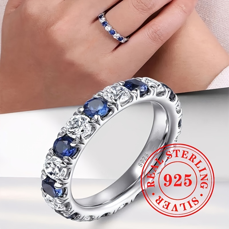 925 Sterling Silver Zirconia Ring Set, 3.6g