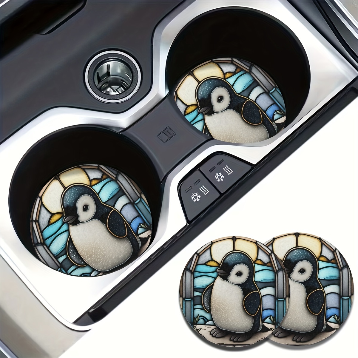 2 Stück Süße Pinguin untersetzer Auto getränkehalter - Temu Germany