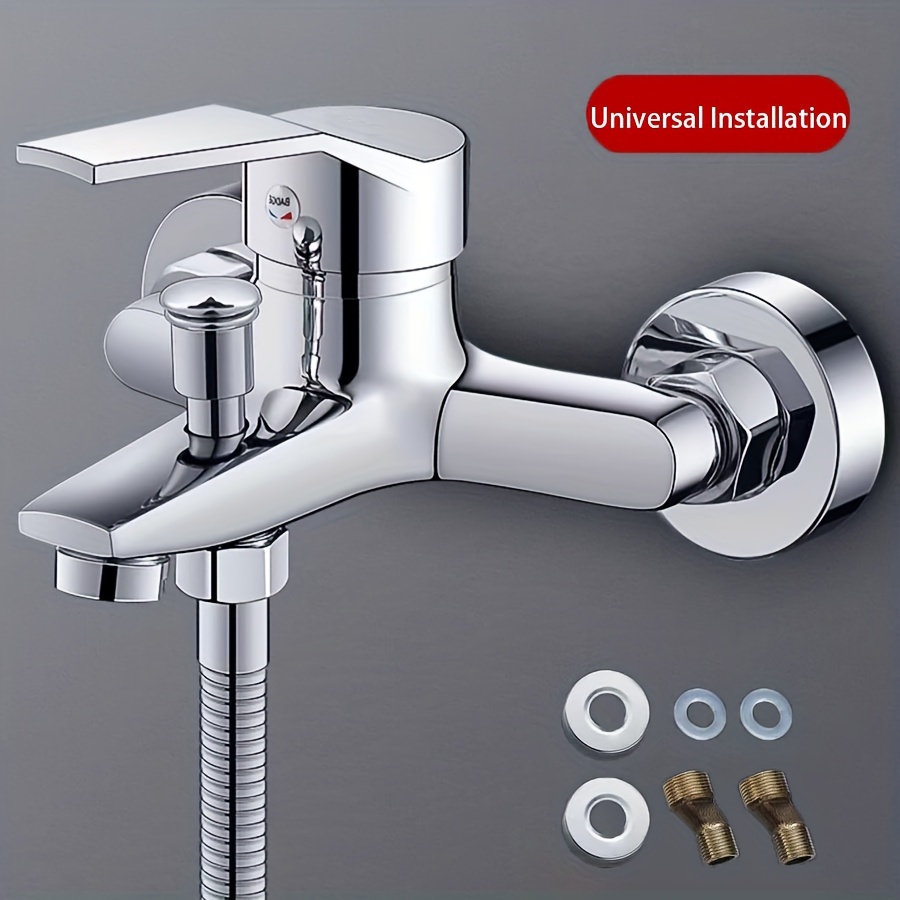 Shower Mixer Taps, Shower Water Mixer Zinc Alloy Bathroom Bathtub Single Handle Faucet Wall Mounted Hot and Cold Water Mixing Shower Mixer Tap RV