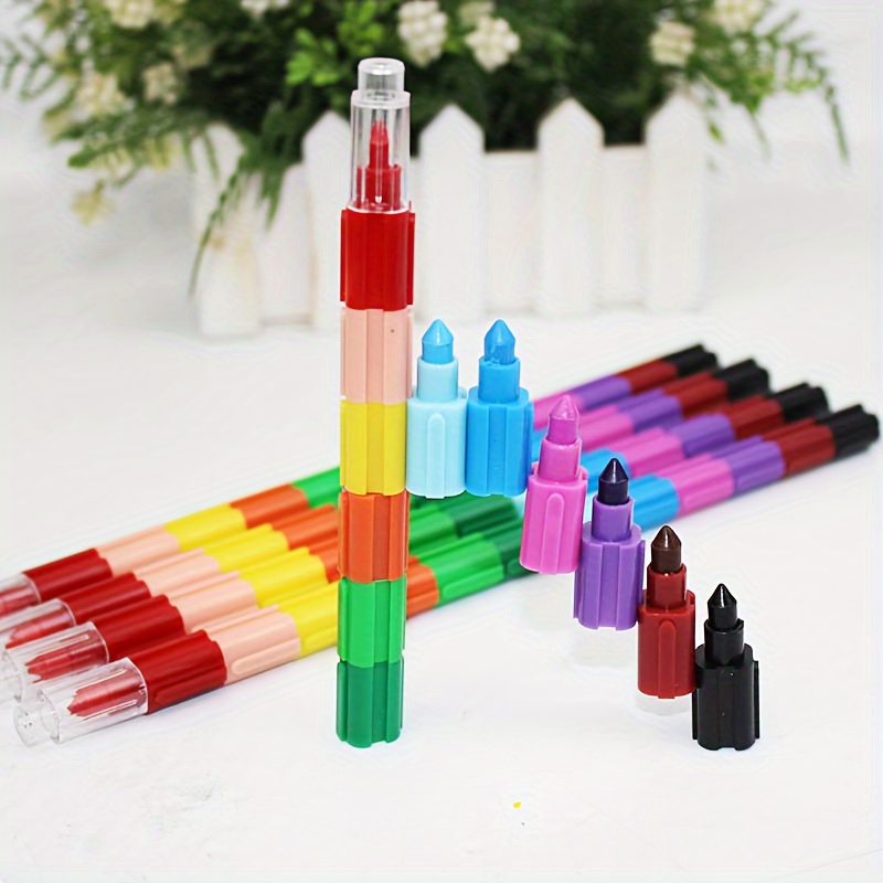 Lebze Grands crayons pour enfants de 2 à 4 ans, 12 couleurs, non toxiques,  crayons de 1 à 3 ans, faciles à tenir, lavables, sans danger pour les