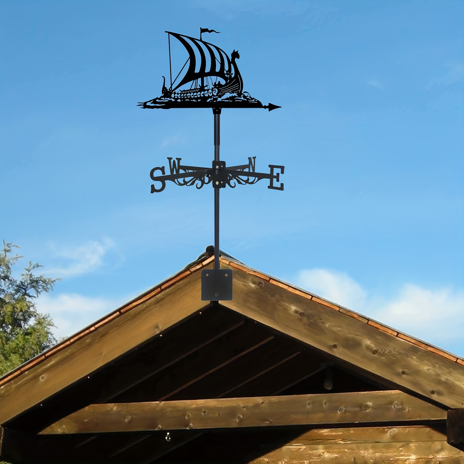 Roof Animal Sailboat Weathervane Metal Wind Vane Indicator