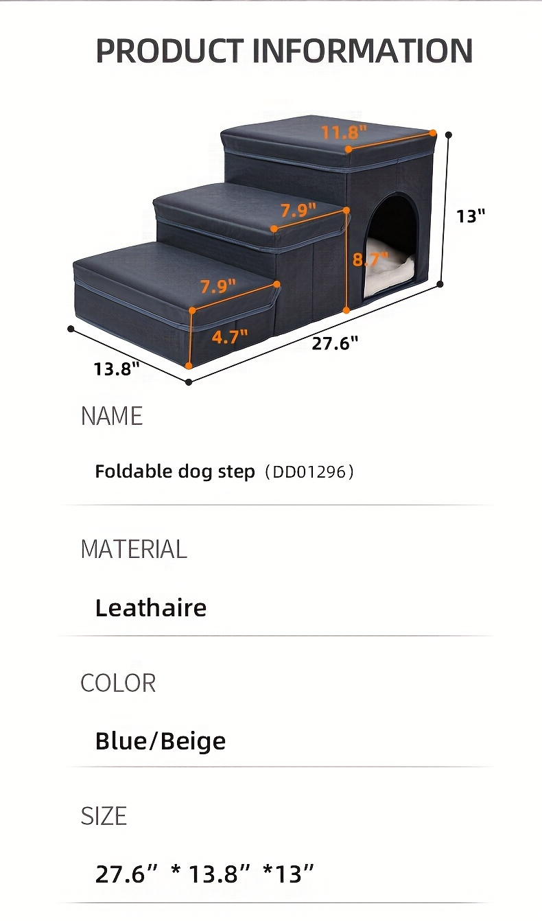 Dog Stairs Foldable Dog Steps Storage Condo Puppy Climbing - Temu