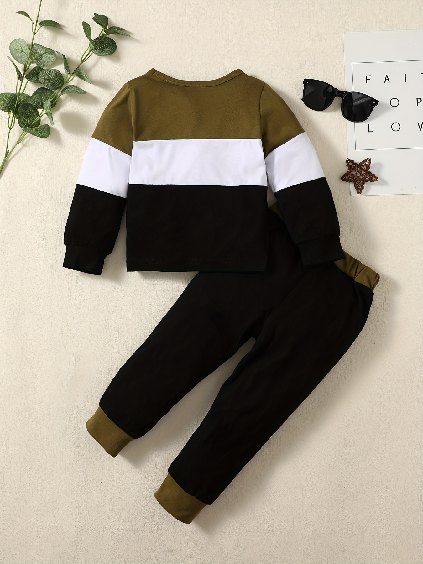 Boy's 2pcs Hoodie & Elastic Waist Pants, Trousers Set, Chicago Print Long Sleeve Top, Casual Outfits, Kids Clothes for Spring Fall,Temu