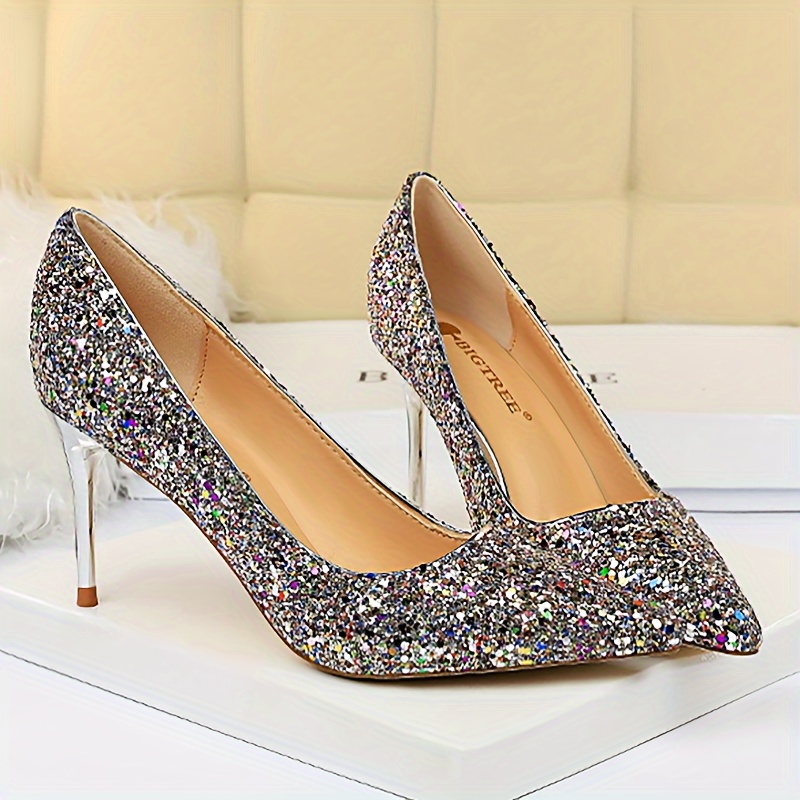 Sequin high heel on sale shoes