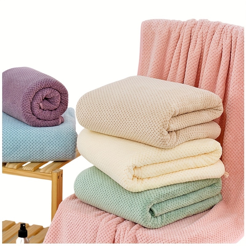 Gallity Coral Fleece Towel,Microfiber Super Soft & Highly Absorbent Bath  Towels, Hand Bath Towels,Multipurpose Towels for Adult (A)