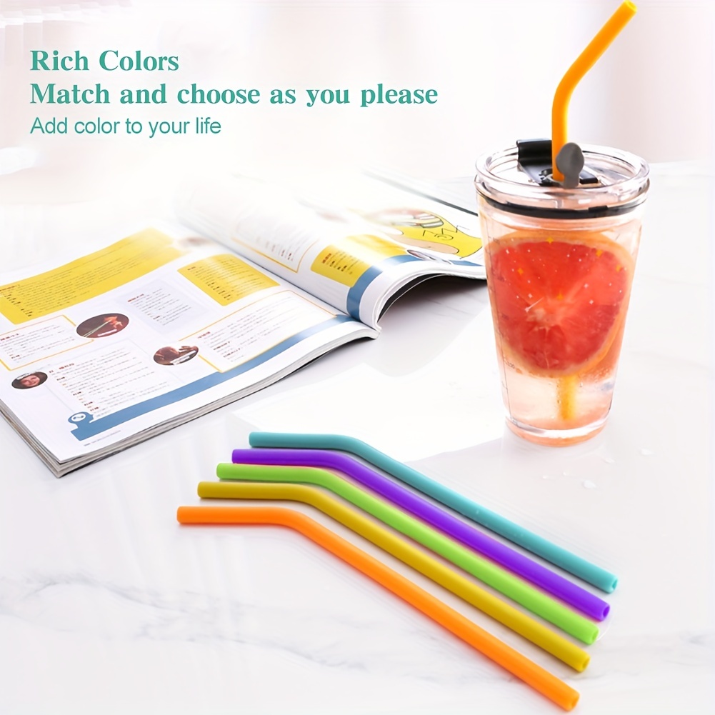 Two-color foldable silicone straw