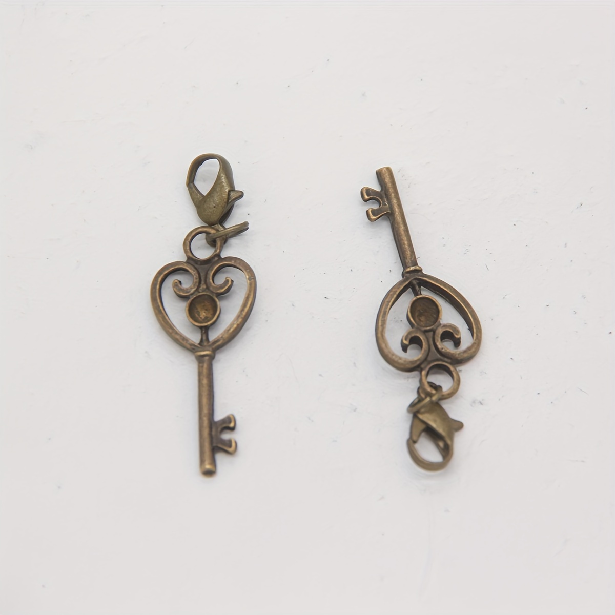 Mini Heart Key Vintage Keychain Lobster Clasp Bronze - Temu