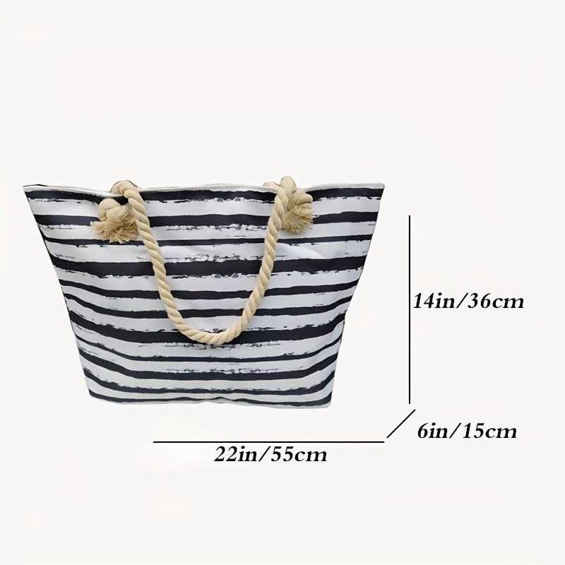 Women Large Beach Canvas Tote Bag With Zipper Pockets For - Temu
