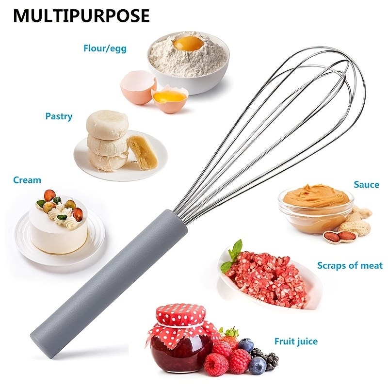 Flat Whisk Silicone Handle Manual Whisk - Temu