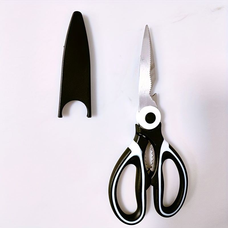 1pc Kitchen Scissors 9 inch Multifunctional Stainless Steel Magnetic  Scissors, Chicken Bone Scissors Black White Blue Green For Kitchen