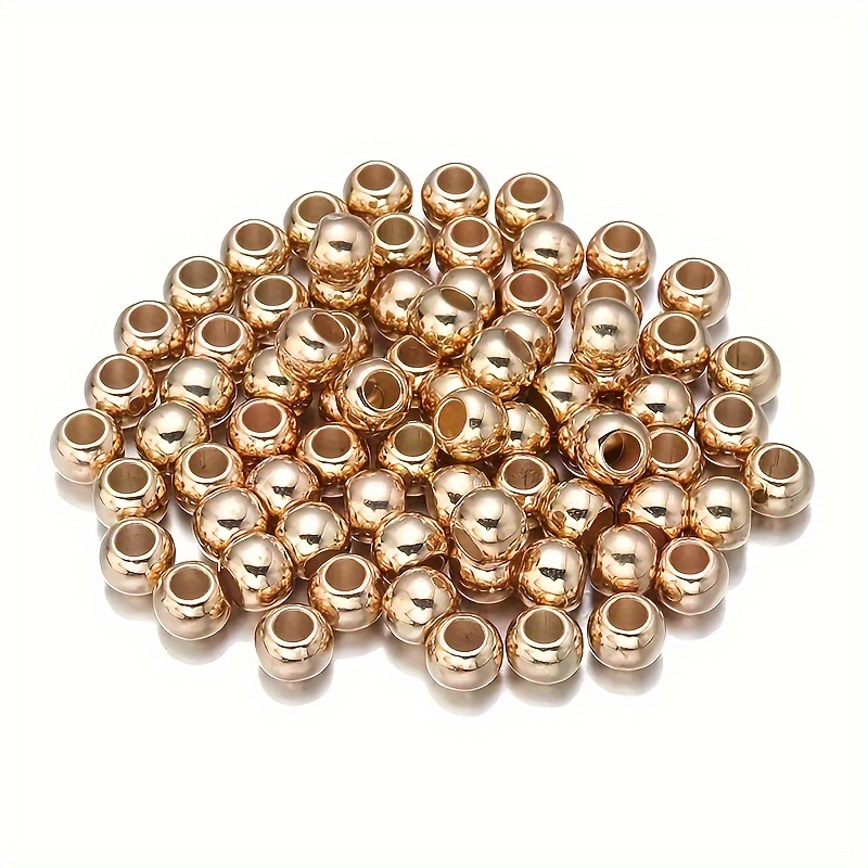 200pcs, 6mm Large Hole Beads For Jewelry Bracelet Accessories