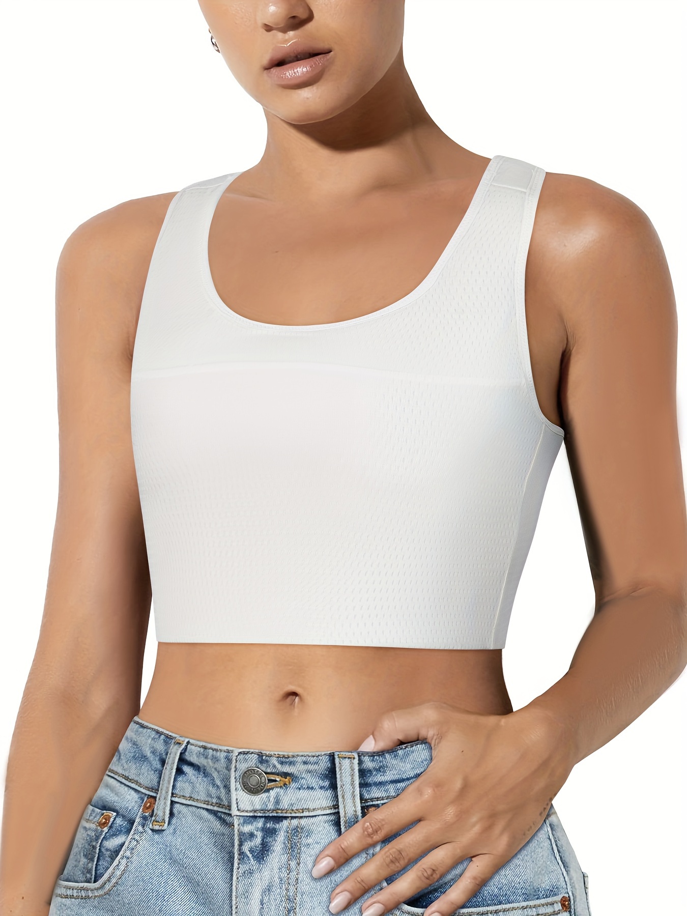 Solid Ribbed Tank Top Simple Crew Neck Sleeveless Top - Temu