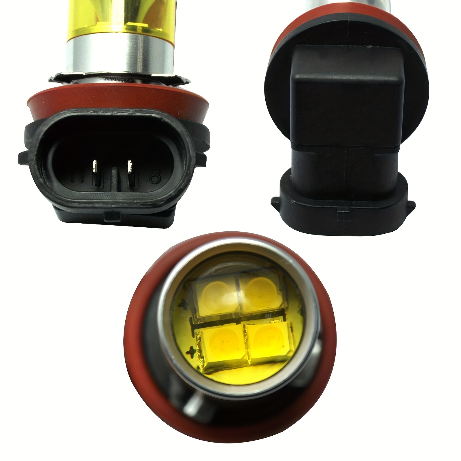 Ruibeauty 2Pcs H11 H8 Led Yellow Fog Light Bulbs 4300K 100W 1500LM Super  Bright DRL 