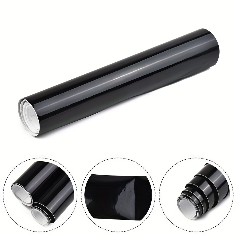 Upgrade Your Car's Interior with Black Glossy Vinyl Film - Auto Body  Decoration Wrap Roll Foil PVC Stickers