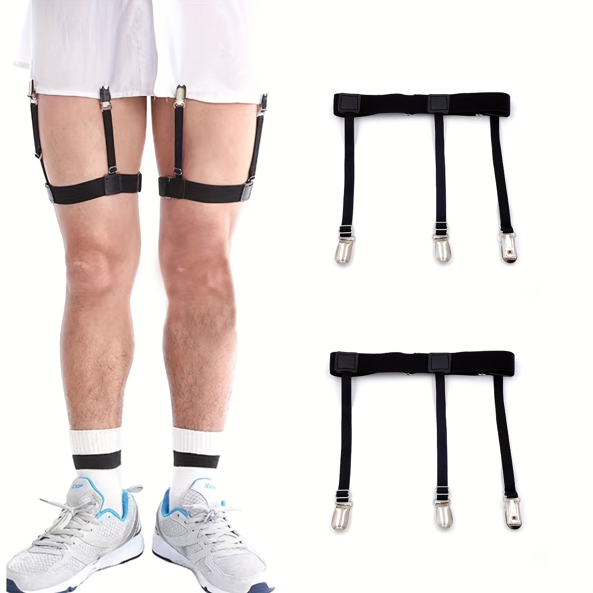 

1/2pcs Men's Shirt Clip, Anti-wrinkle Non-slip Clip, Leg Ring Garter Belt