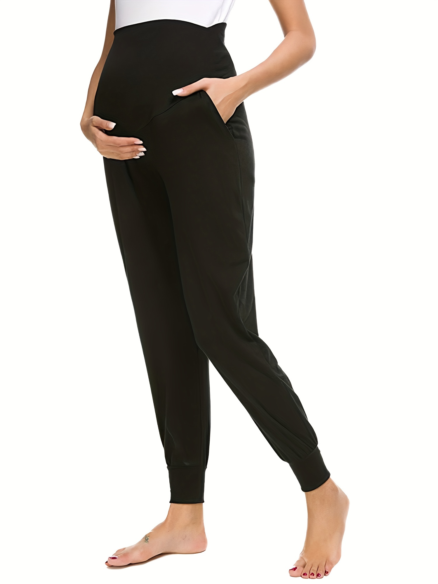 2pcs Pantalons de yoga de sport de maternité confortables à - Temu France