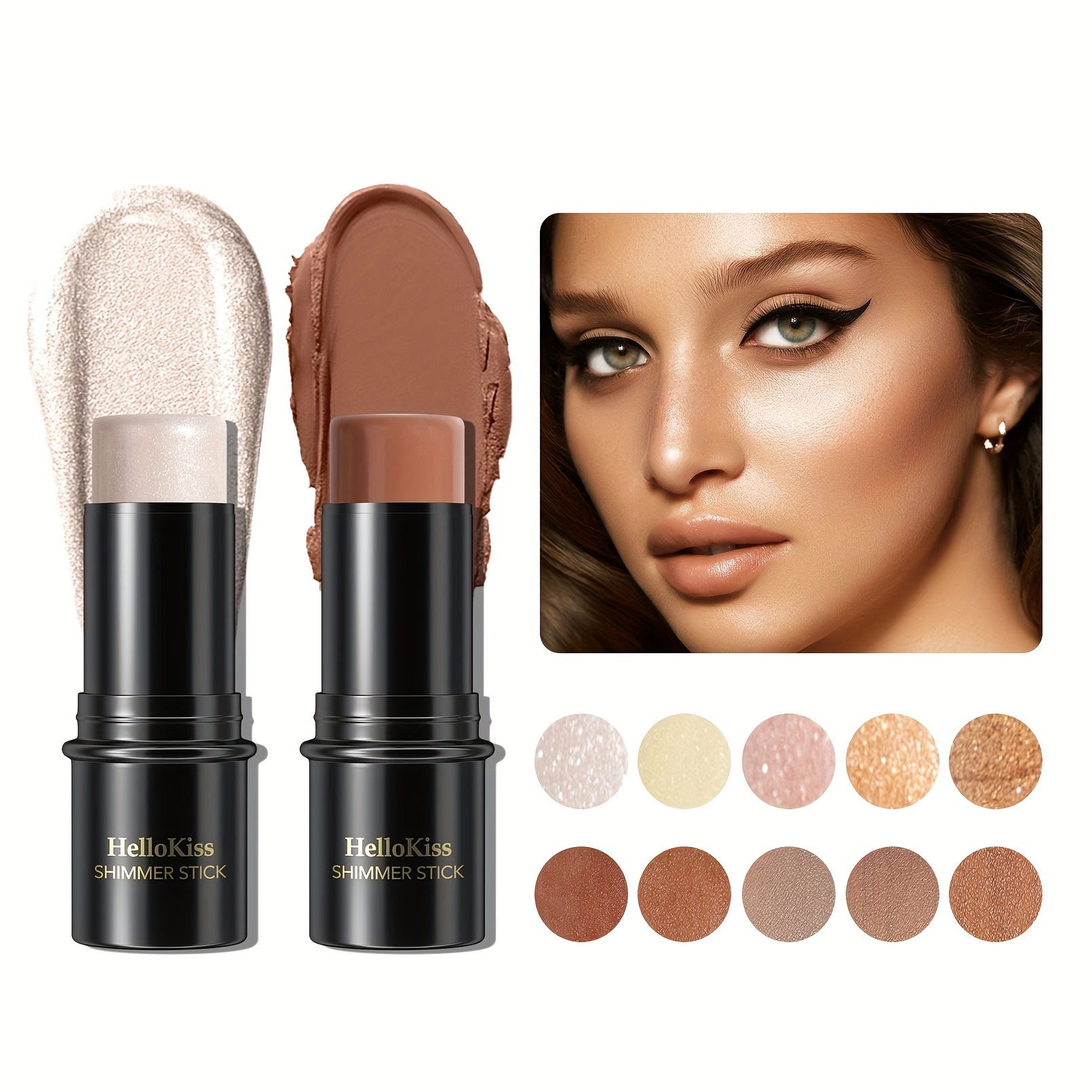 12 Colors Highlighter Cream Brightening Contouring Face Makeup Cream Makeup  Palette