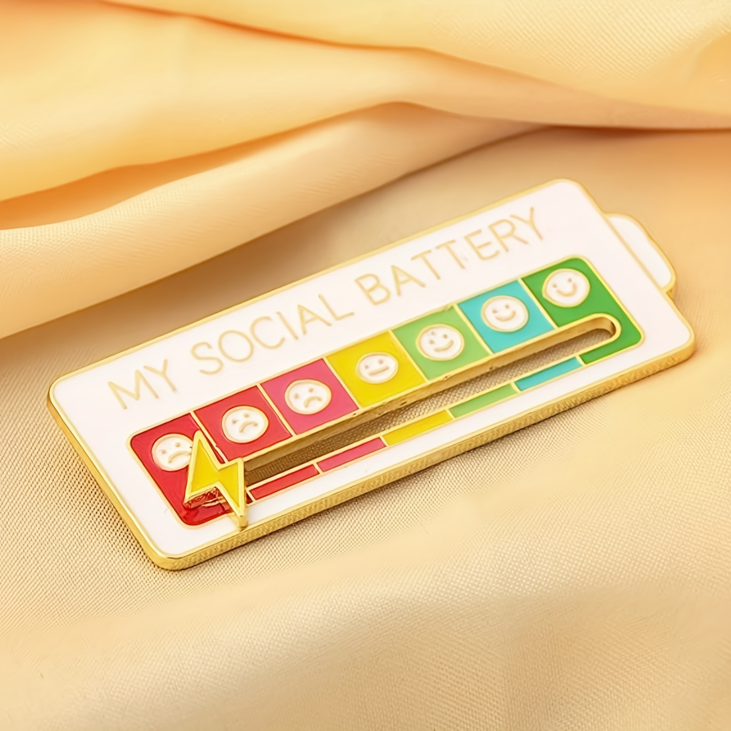 Social Battery Creative Lapel Pin,funny Mood Pin 7 Days A Week, Expression  Brooch, Introvert Gifts