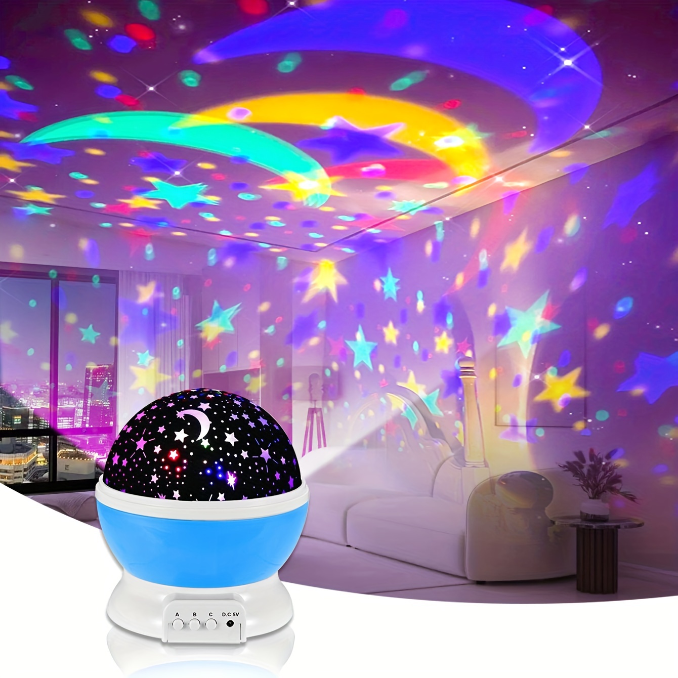 Rotating LED Light Projector Kid Baby Starry Sky Mood Lamp Xmas