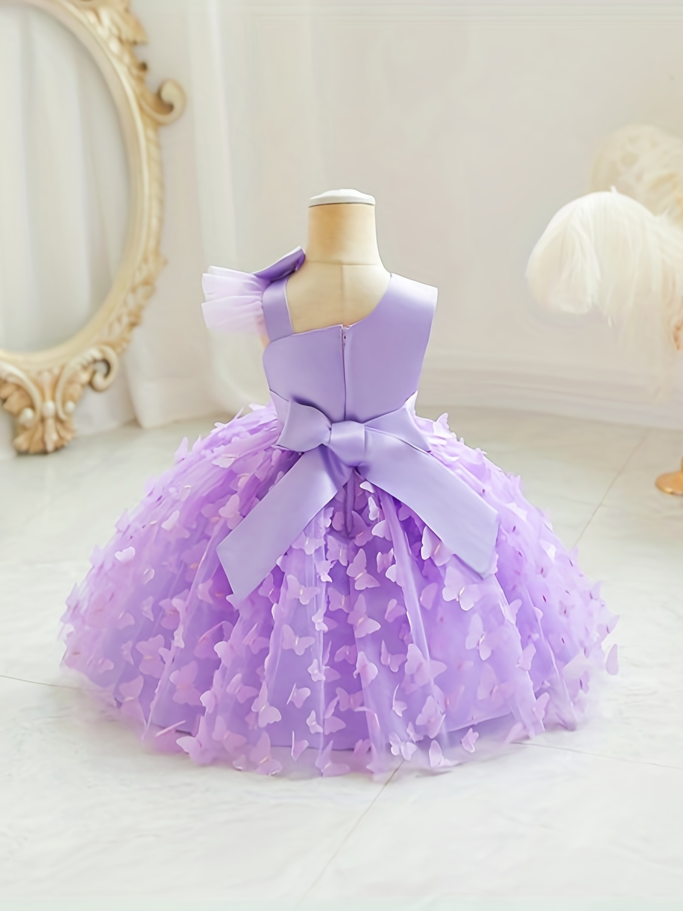 MQATZ Elegant Girl's Princess Sleeveless Dress Kids Wedding Clothes  Bridesmaid Formal Long Birthday Party Gown LP-391