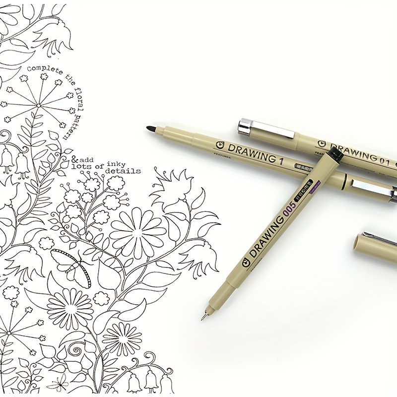 6pcs/pack Micro-Pen Fineliner Ink Pens Black Micro Fine Point Drawing Pens,  Waterproof Archival Ink Multiliner Pens For Artist Illustration, Sketching