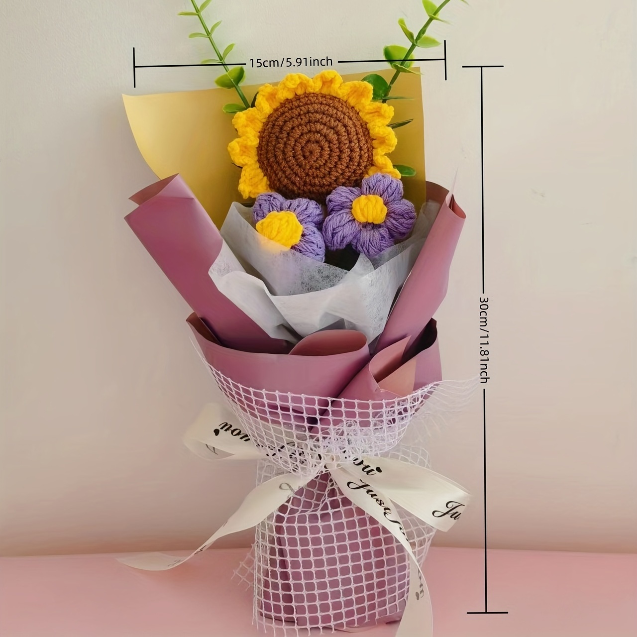 1pc Fiori Completati Mix Bouquet 'uncinetto Girasoli - Temu Italy