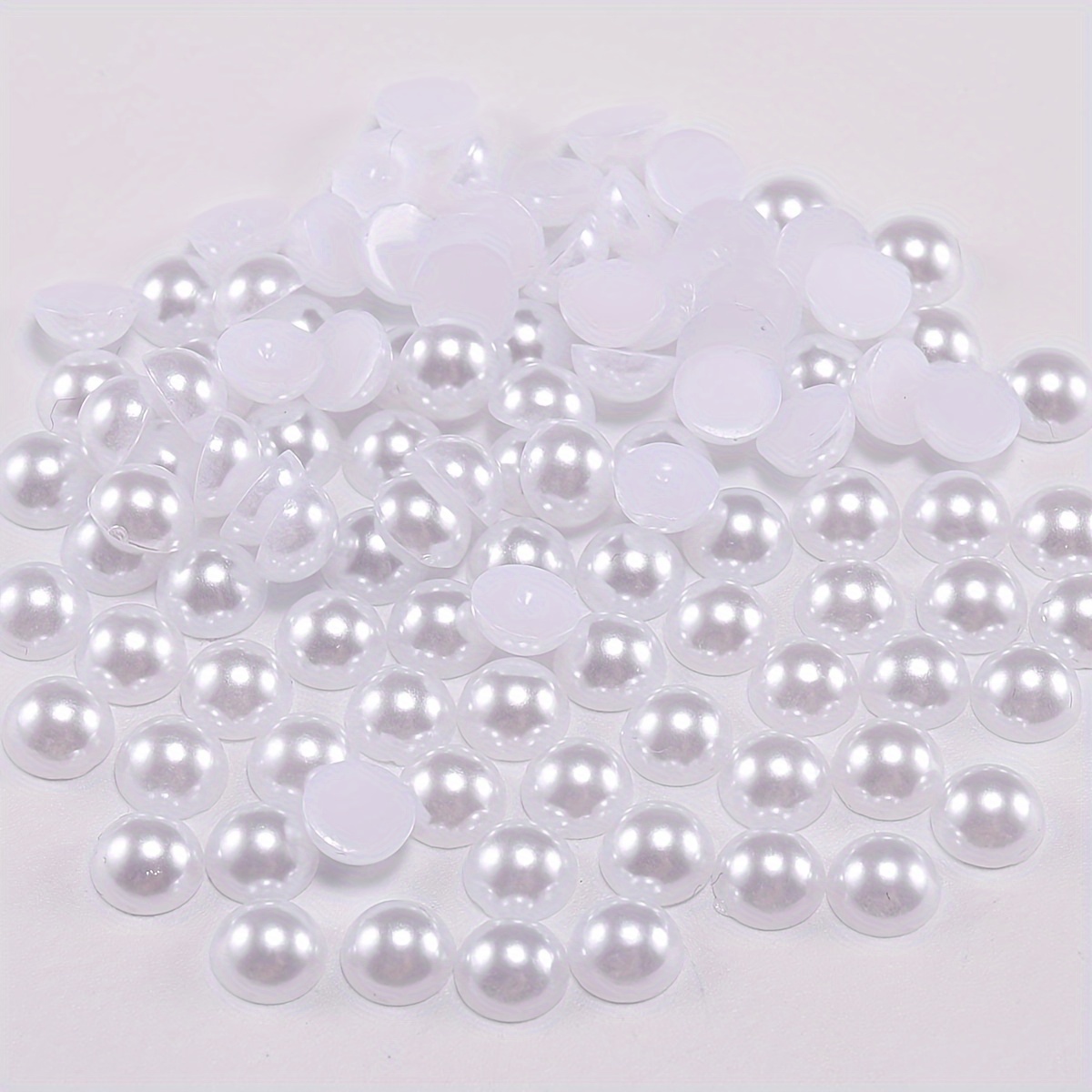 100pcs Flat Bottom Semi Abs Beads For Jewelry Making Nail Fashion Patches Decors Craft Supplies