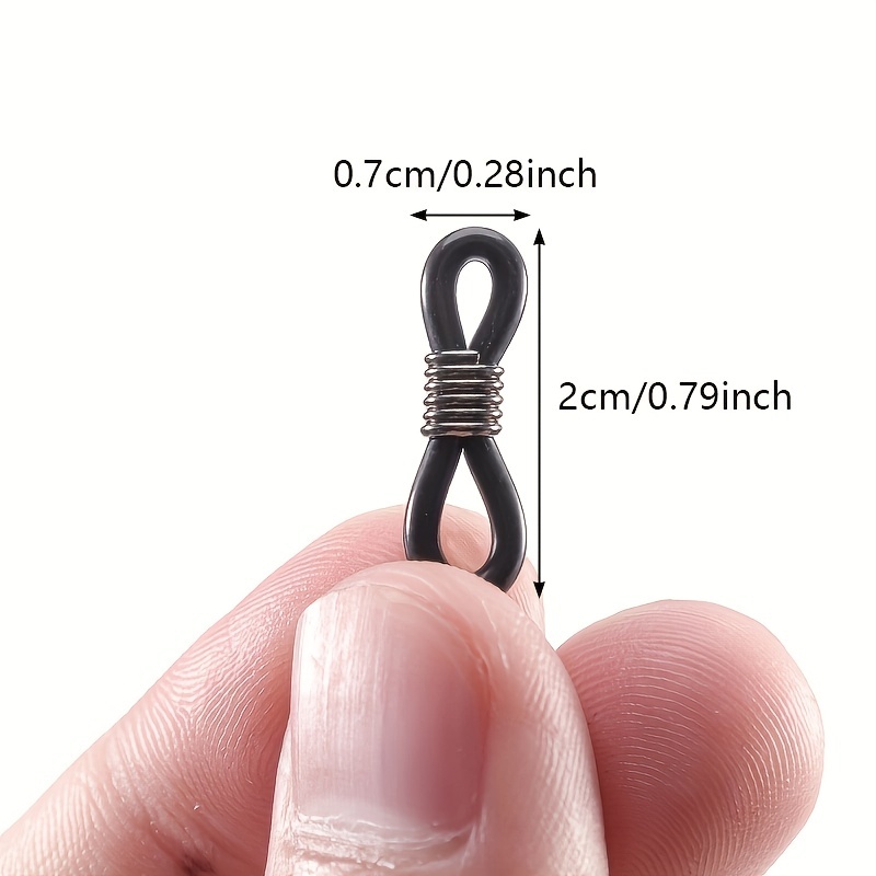 50pcs Adjustable Silicone Eyeglass Chains Ends Anti-slip Rubber Ends  Retainer Loop Long Strap Holder Chain Ends Connectors For Sunglass