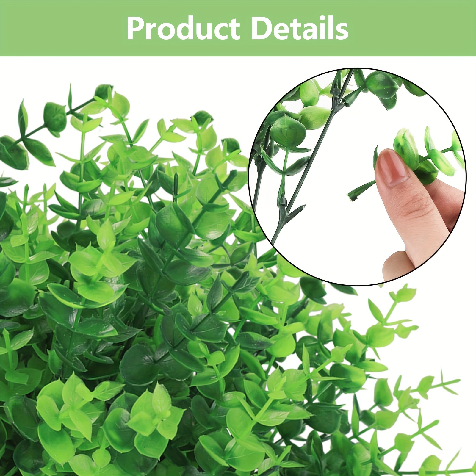 Hatoku 24 Pack Artificial Greenery Outdoor Plants, Fake Plastic Boxwood Shrubs Stems for Outside Farmhouse Garden Patio Yard por