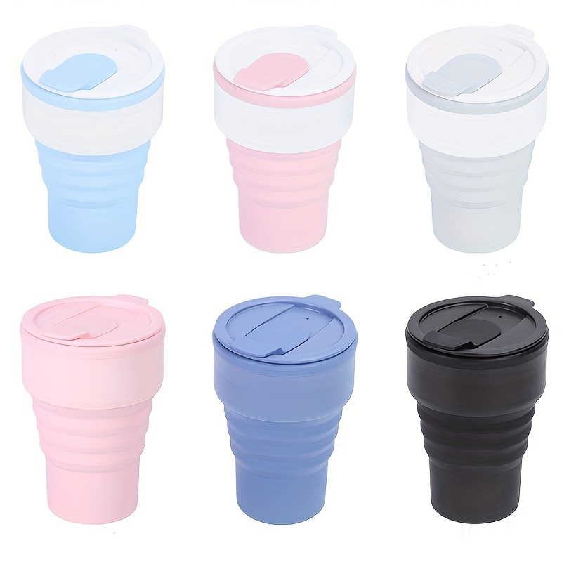 Foldable Coffee Cup With Handle And Lid, Creative Portable Silicone  Collapsible Water Mug, Travel Outdoors Camping Hiking Cycling - Temu