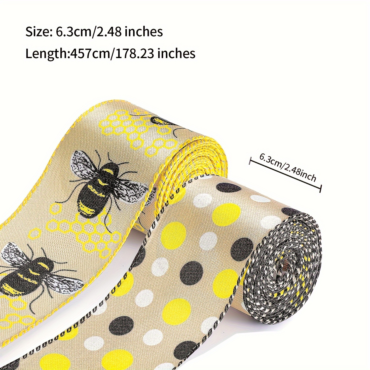 Summer Bee Webbing Wired Edge Ribbons ( X 5 Yards) Summer - Temu
