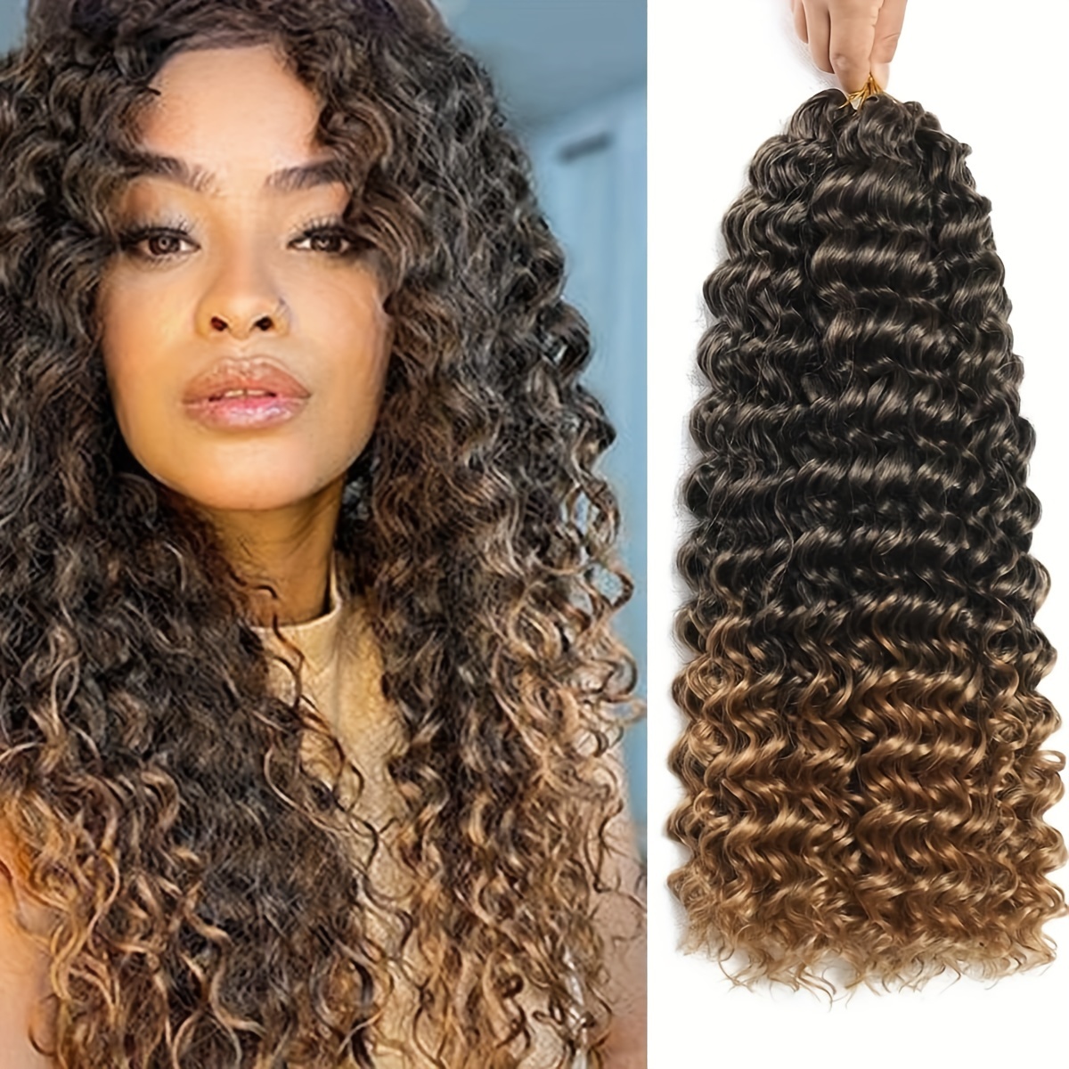 55 88cm Deep Wave Twist Crochet Hair Extensions Synthetic Curly Crochet Braiding