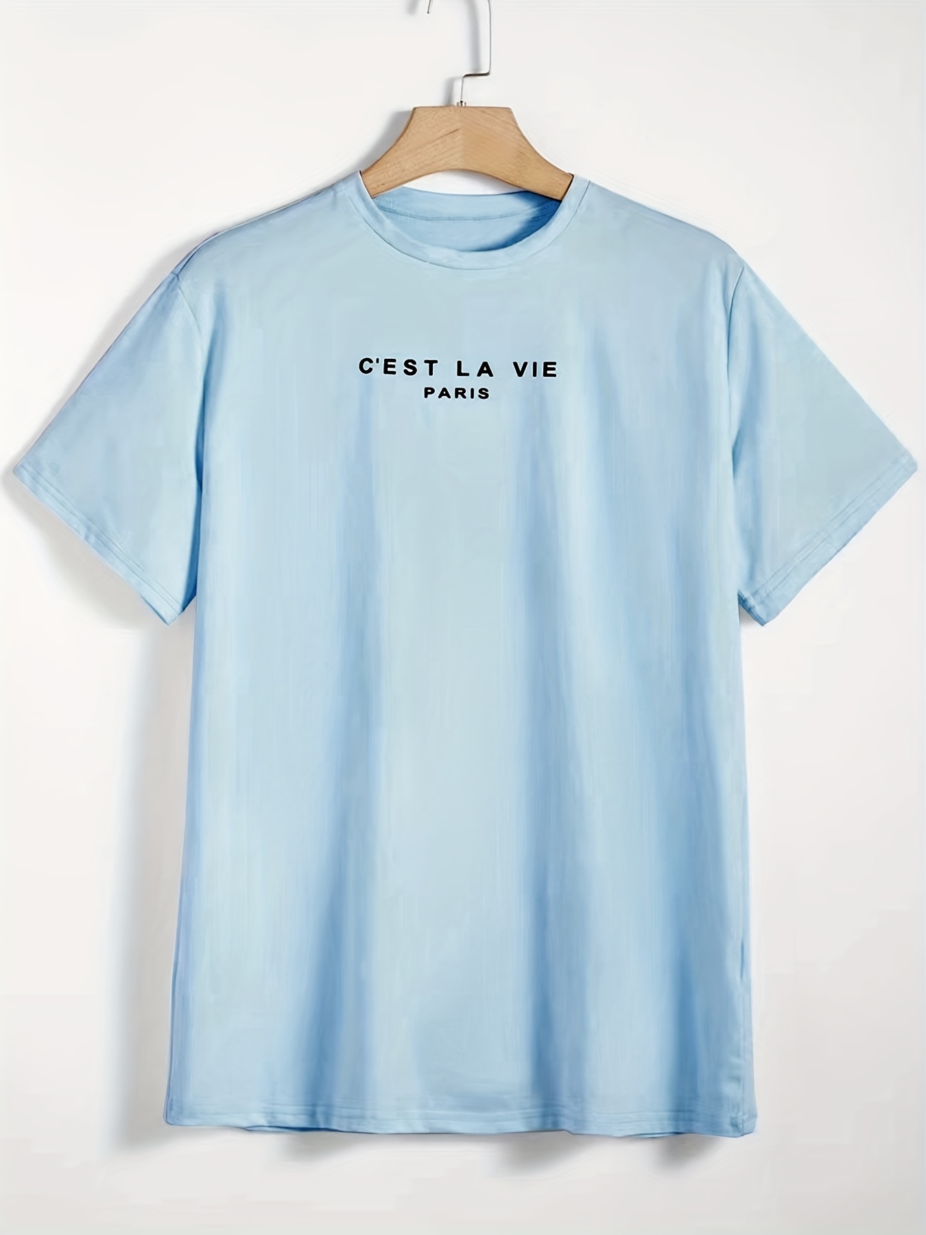 Top Creativo Da Uomo Con Stampa Grafica Di Lettere Streetwear, T-shirt  Girocollo A Maniche Corte Leggermente Elasticizzata Casual, T-shirt Da Uomo  Per Lestate Allaperto, Acquista Di Più, Risparmia Di Più