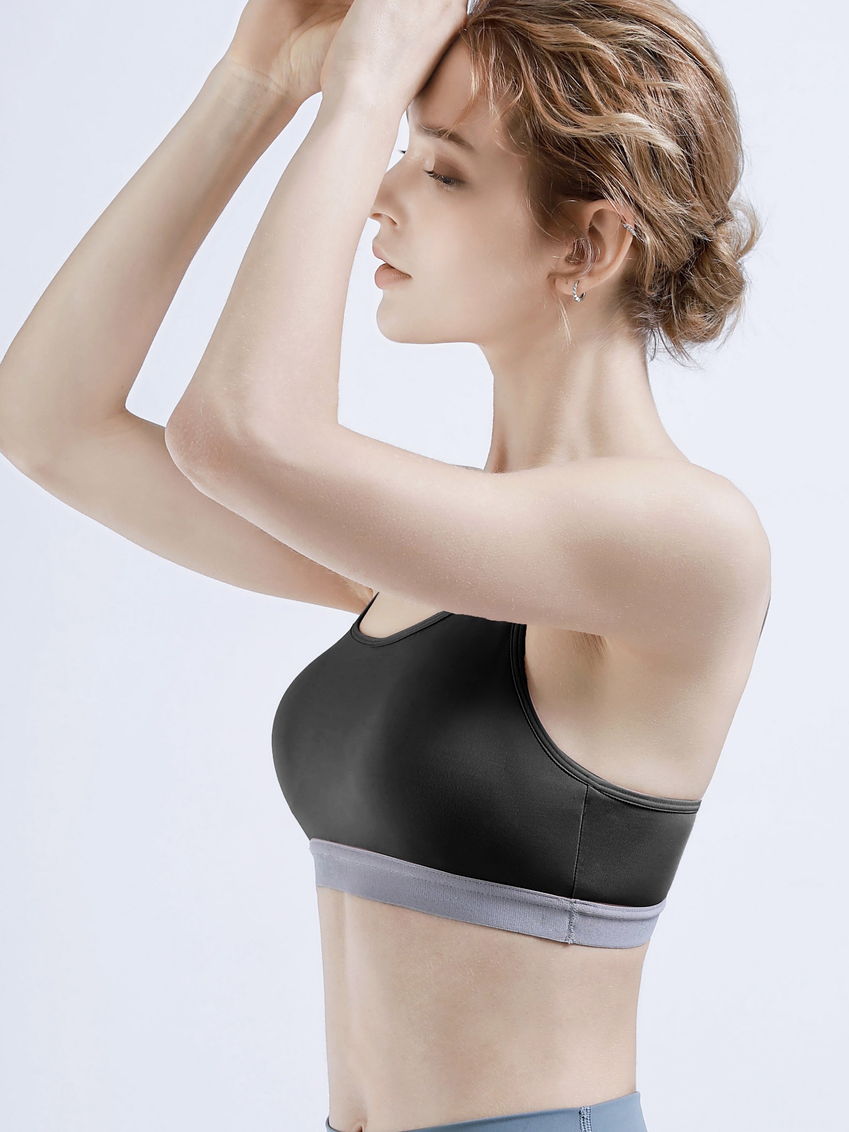 Women sports bra seamless contrast color wireless underwear