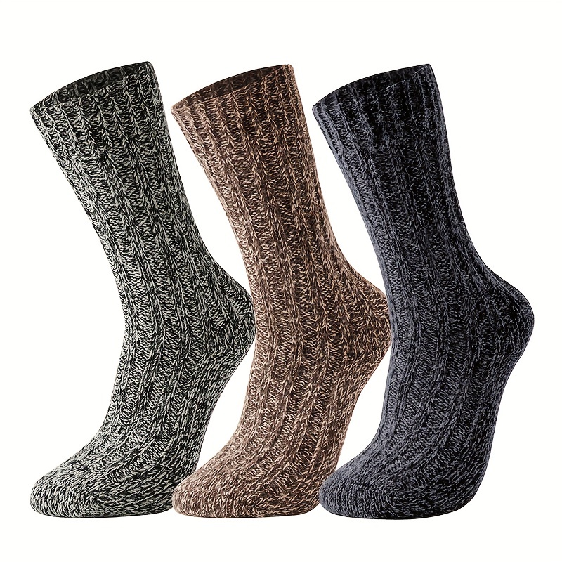 Mens Heavy Thick Wool Socks - Soft Warm Comfort Winter Crew Socks (Pack of  3/5),Multicolor,One Size 7-12 at  Men's Clothing store