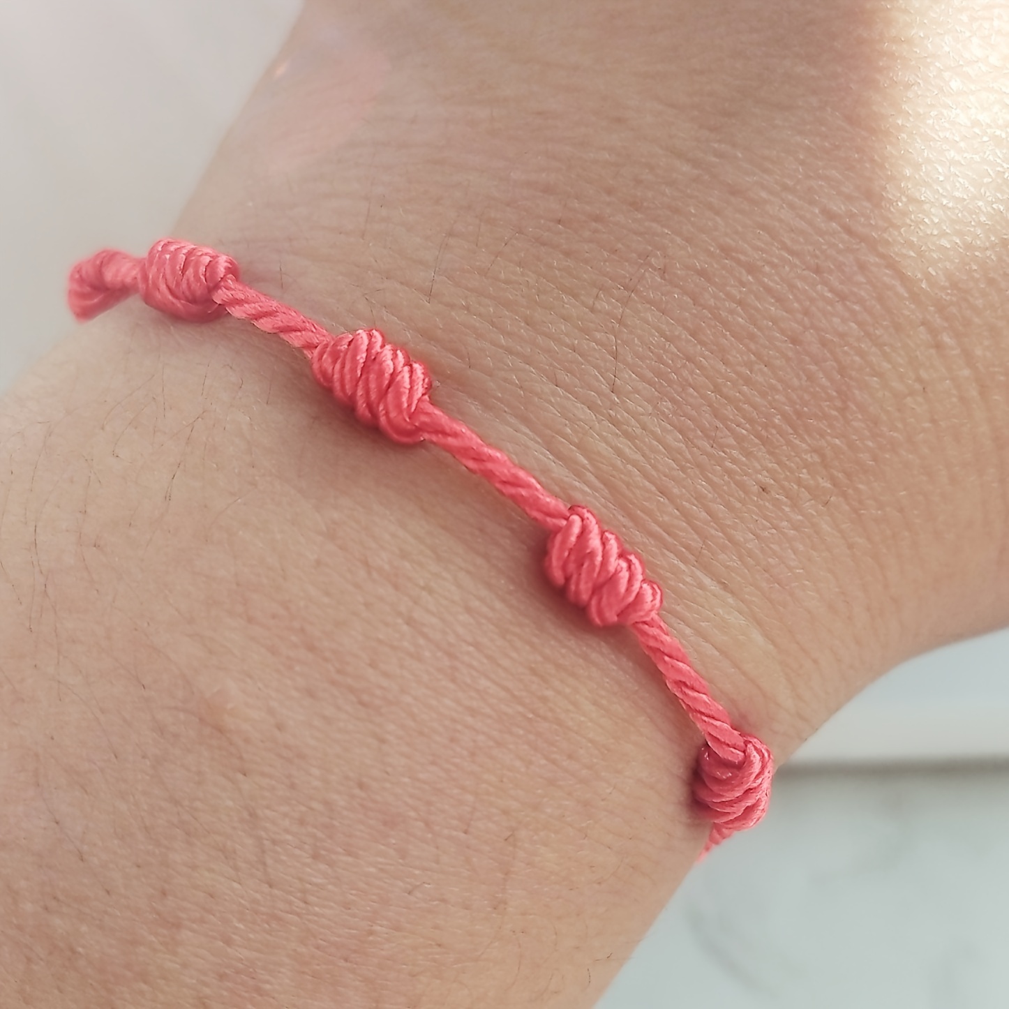 Adjustable Red Bracelet Pull Weave Hand Rope Palm Eye Braided