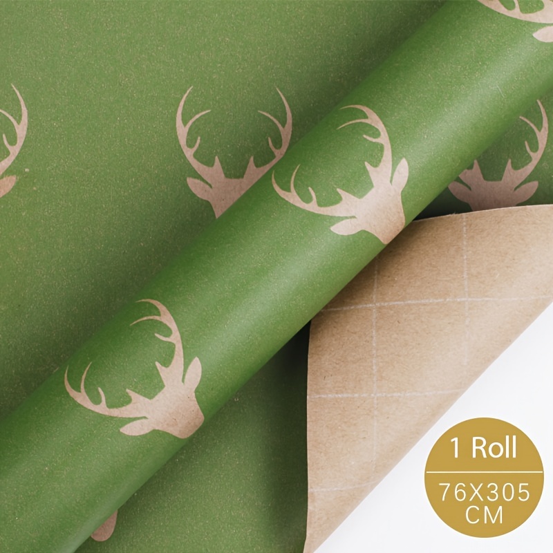 Vintage Christmas Wrapping Paper Rolls Christmas Gift Wrap Green