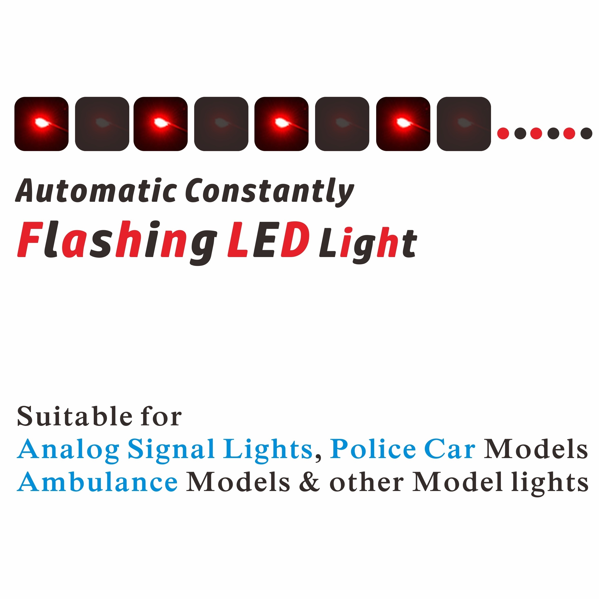 Led 5mm Blinking Red Blue, Led Diode Red 3v Blinking