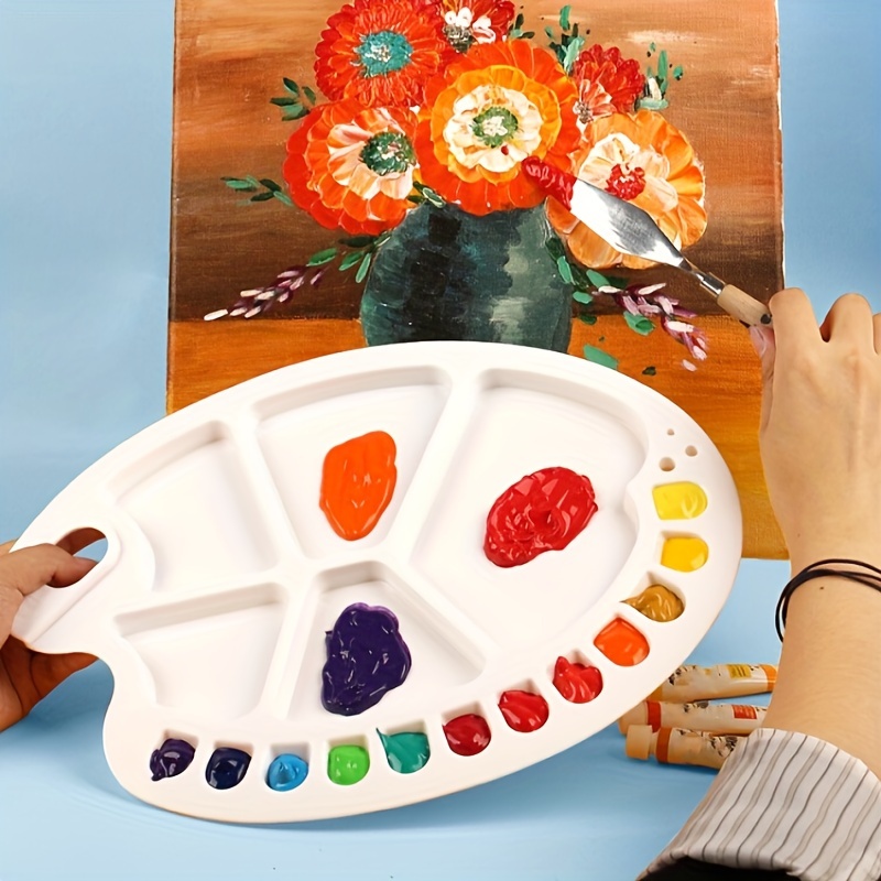 Art Painting Color Palette Oval Color Mixing Board Painting Color Plate  Mixing Oil Mixing Board Color Paint Wooden Tray Ns2