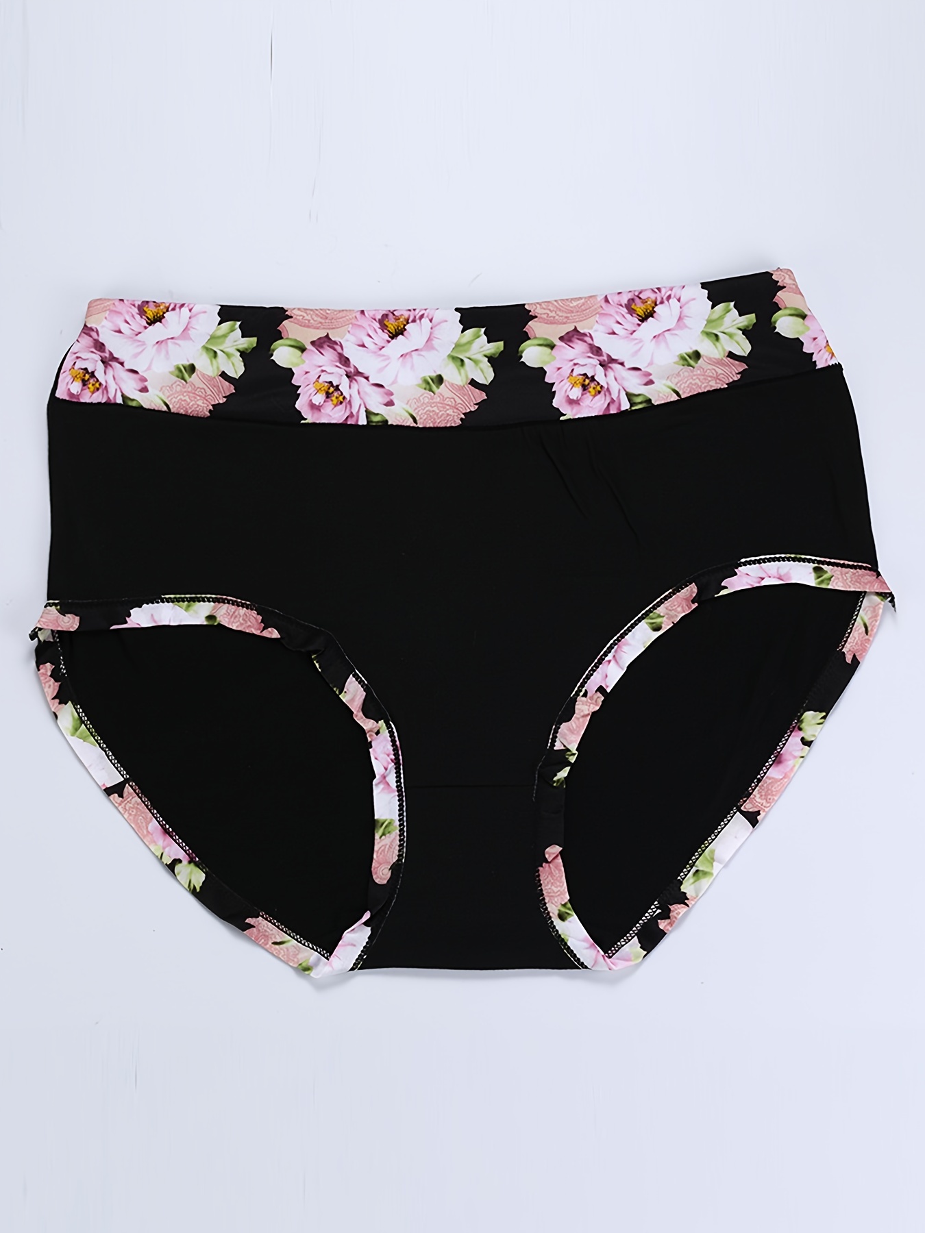 Floral Printed Four Seasons Style Briefs Sexy Breathable - Temu Canada
