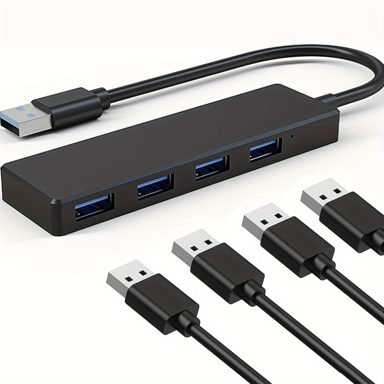 USB Hub for Laptop 4-Port, Portable USB 3.0 Hub USB Splitter, USB Multiport  Adapter Expander for MacBook Air/Pro, Laptop, PC, Keyboard, Flash Drive