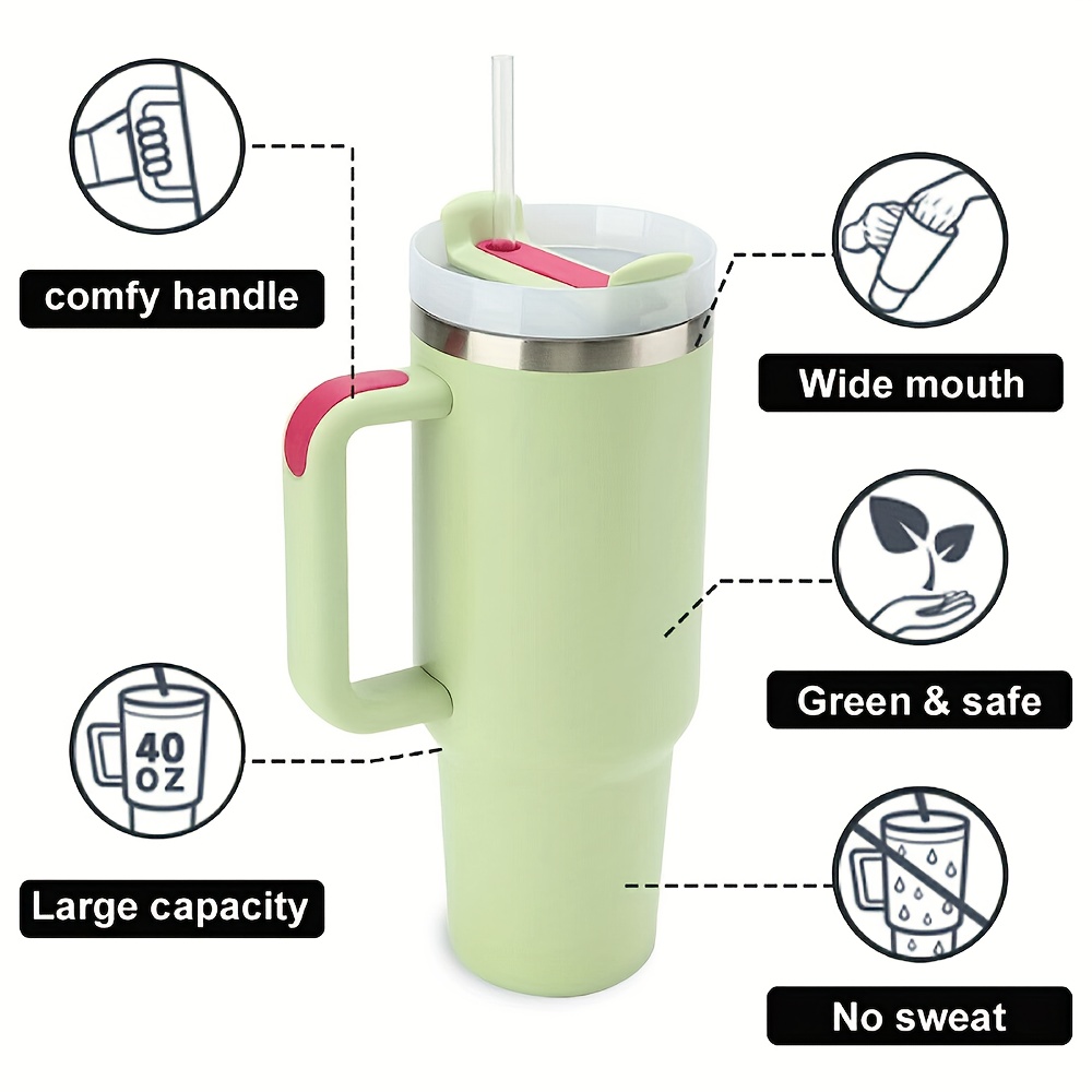 Leakproof Portable Car Tumbler With Handle Straw Creative - Temu