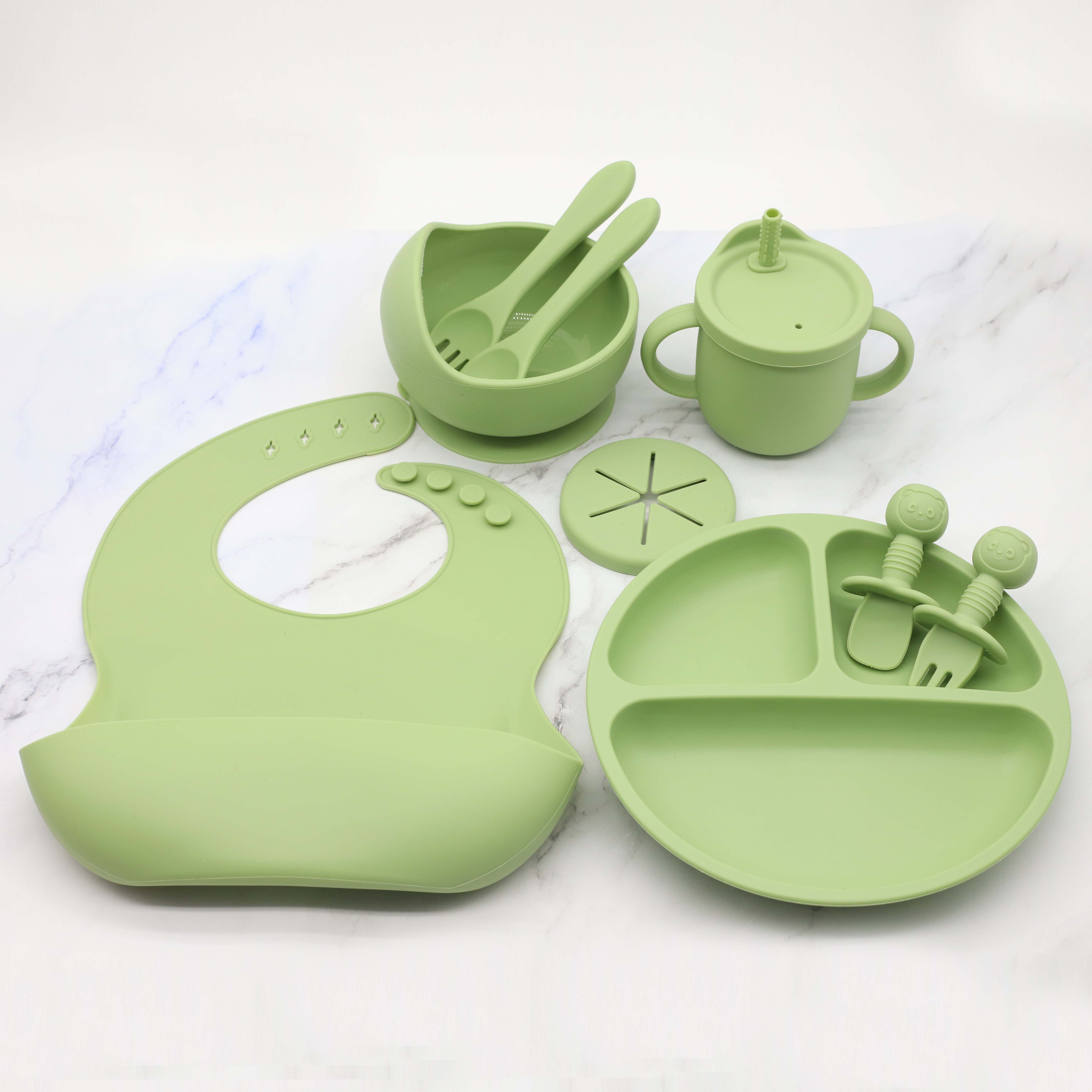 Silicone Baby Feeding Set, Baby Led Weaning Supplies, Suction Bowl